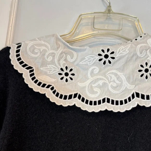 & Other Stories Alpaca Embroidered Statement Collar Knit Cardigan Med - Picture 7 of 11